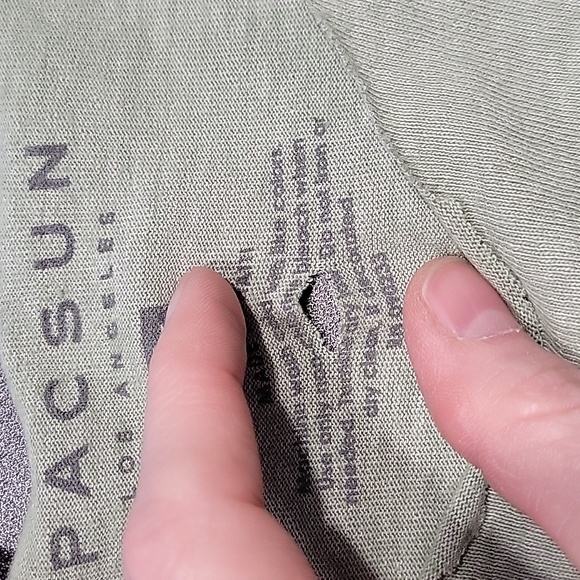 PacSun Olive Raw edges Graphic Tshirts - Picture 3 of 8